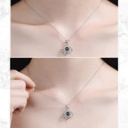 Personalized Four Leaf Clover Photo Projection Necklace