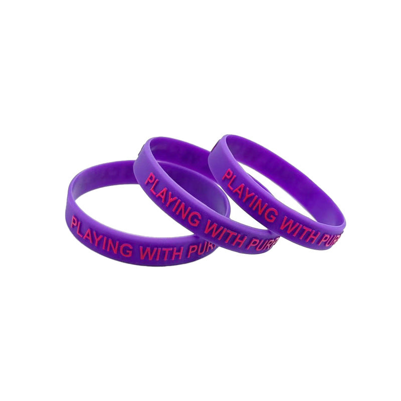 5-500pcs 3D Customized Embossed Silicone bracelet wristband Personalized Embossed Silicone bracelet multi color band for fundraising cancer support