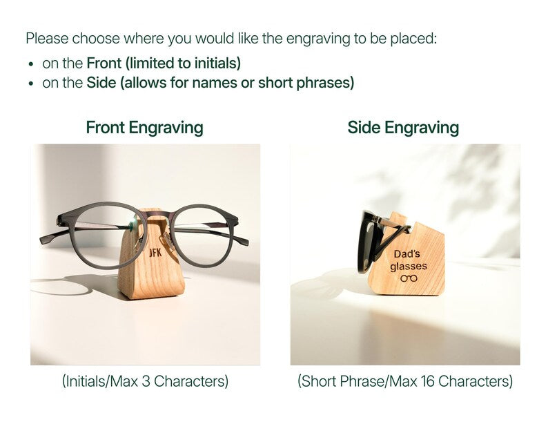 Professional Corporate Gift Personalized, Executive Desk Accessory, Custom Boss Gift, Wood Glasses Display