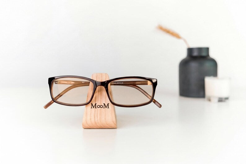 Professional Corporate Gift Personalized, Executive Desk Accessory, Custom Boss Gift, Wood Glasses Display
