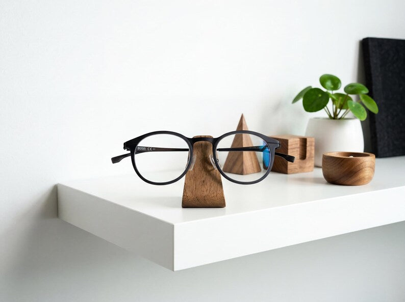 Professional Corporate Gift Personalized, Executive Desk Accessory, Custom Boss Gift, Wood Glasses Display