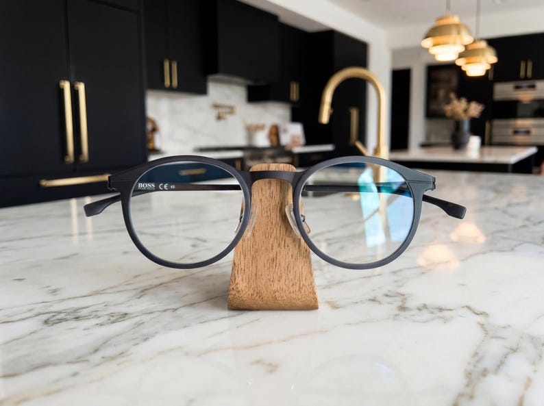 Professional Corporate Gift Personalized, Executive Desk Accessory, Custom Boss Gift, Wood Glasses Display