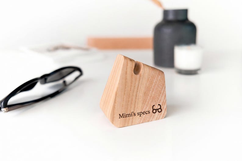 Professional Corporate Gift Personalized, Executive Desk Accessory, Custom Boss Gift, Wood Glasses Display