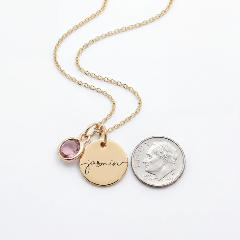 Birthstone Necklace for Women Birthday Gift for Her Personalized Jewelry for New Mom Grandma Kids Name Necklace