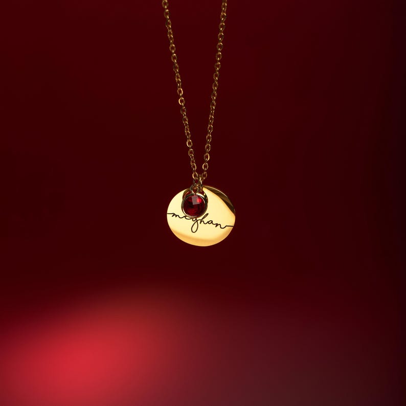 Birthstone Necklace for Women Birthday Gift for Her Personalized Jewelry for New Mom Grandma Kids Name Necklace