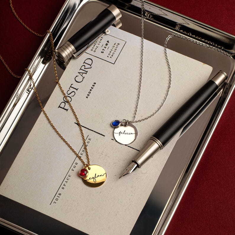 Birthstone Necklace for Women Birthday Gift for Her Personalized Jewelry for New Mom Grandma Kids Name Necklace
