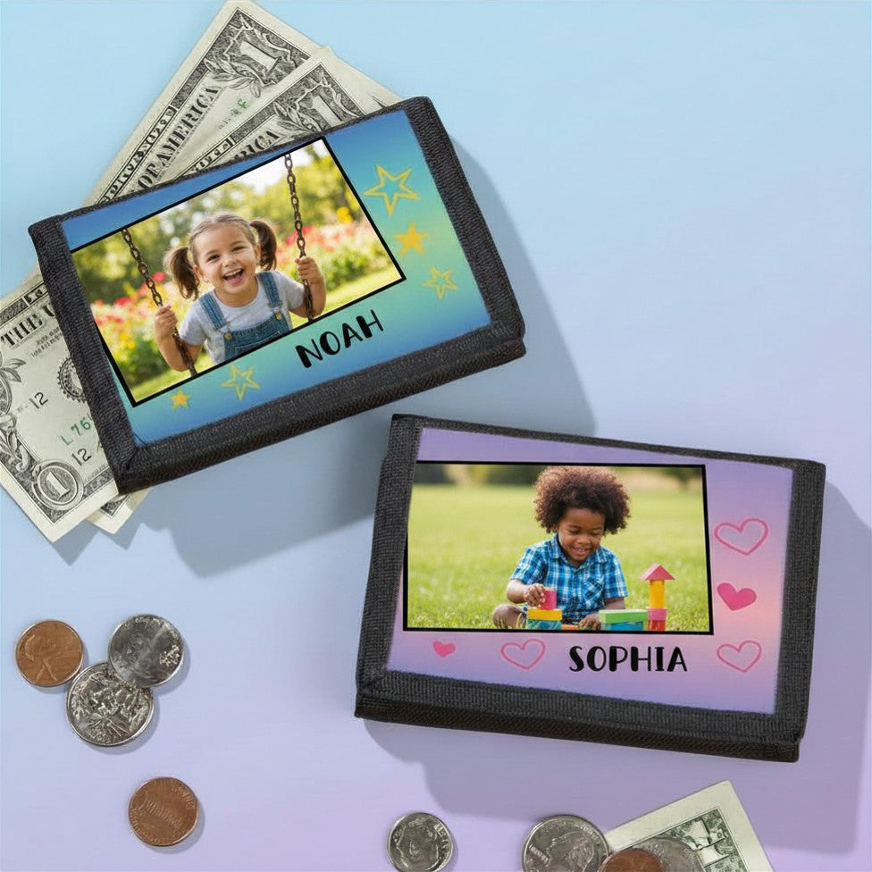 Improved version Kids' Personalized Photo Wallet, Boy and Girl Wallet, Kids Gift, Gift for Boys, Child Wallet, Gift for Kids