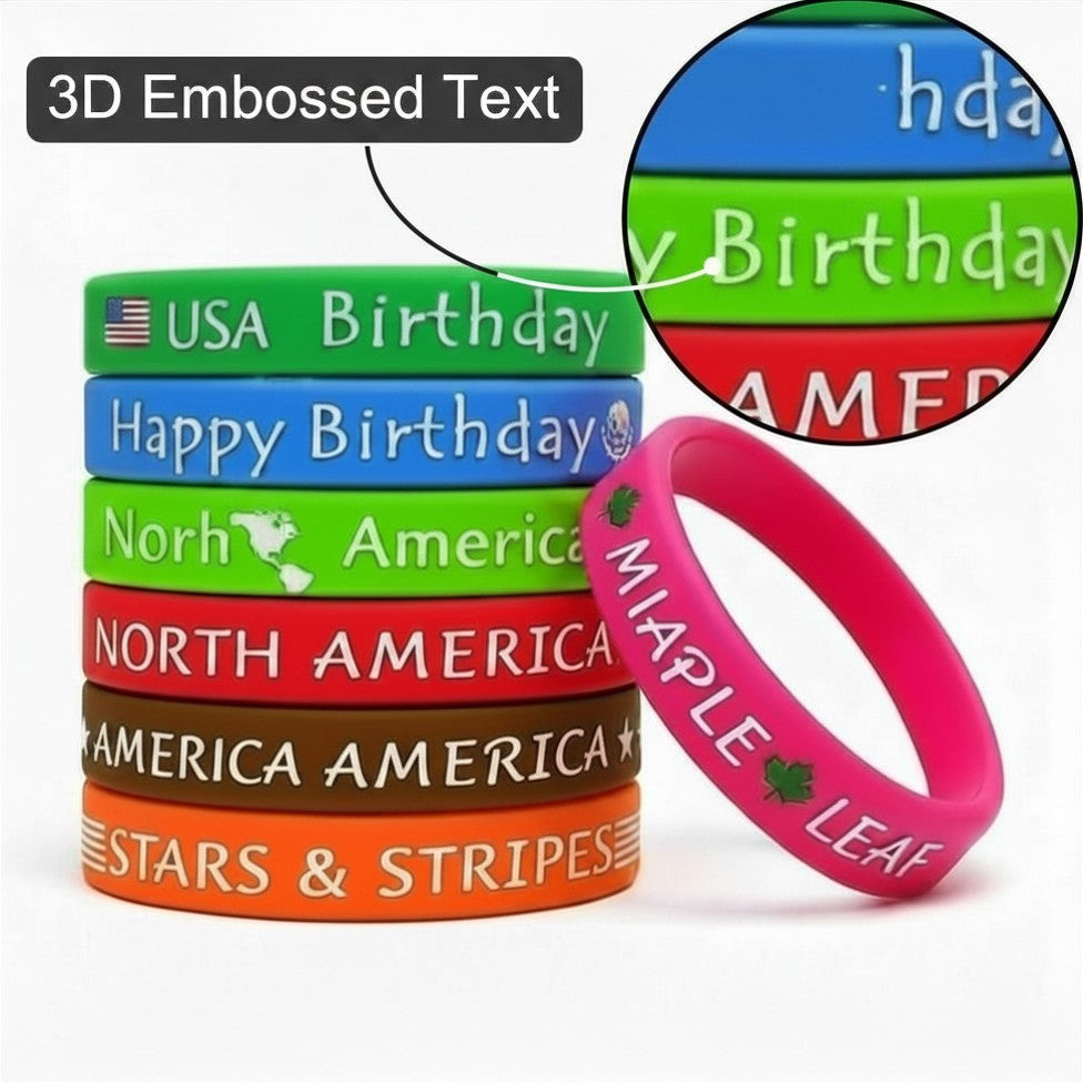 5-500pcs 3D Customized Embossed Silicone bracelet wristband Personalized Embossed Silicone bracelet multi color band for fundraising cancer support