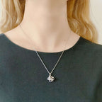Personalized Four Leaf Clover Photo Projection Necklace